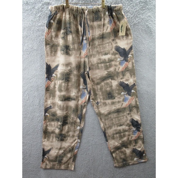 NWT Woodland Creek Men's XL Lounge Pants Patriotic Eagle American Flag - Picture 1 of 12